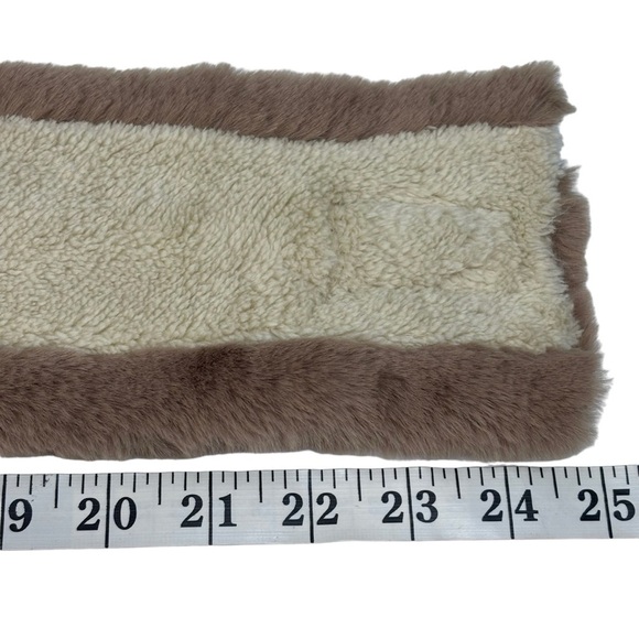 C.C. Mocha Faux Fur Sherpa Lined Headband with Velcro Closure One Size Fits Most - Picture 6 of 10
